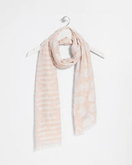 Chico's Neutral Polka Dot Oblong Scarf