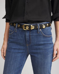 Chico's Studded Faux Leather Trouser Belt