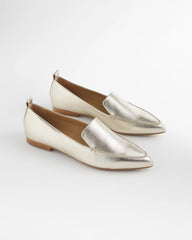 Chico's Gold Metallic Leather Loafer