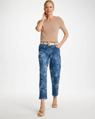 Chico's Relaxed Embroidered Boyfriend Jean