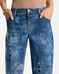 Chico's Relaxed Embroidered Boyfriend Jean
