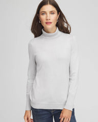Chico's Metallic Turtleneck Pullover Sweaters