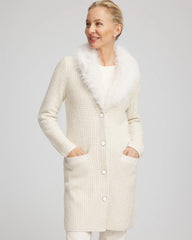 Chico's Fur Trim Cardigan