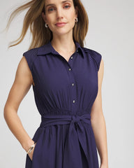 Chico's Smocked-Waist Shirtdress