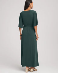Chico's Belted Flutter-Sleeve Maxi Dress