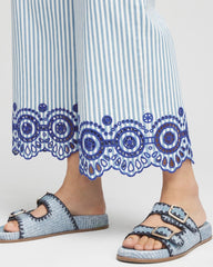 Chico's Eyelet High-Rise Wide Cropped Jeans