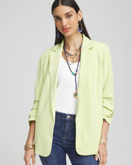Chico's Notched-Lapel Ruched Sleeve Blazer