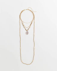 Chico's Convertible Agate Pendant Necklace