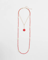 Chico's Convertible Beaded Pendant Necklace