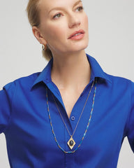 Chico's Double-Strand Sodalite Pendant Necklace