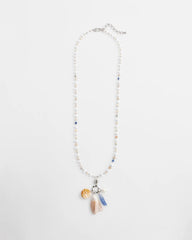 Chico's Seashell Beaded Pendant Necklace