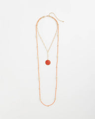 Chico's Convertible Beaded Pendant Necklace