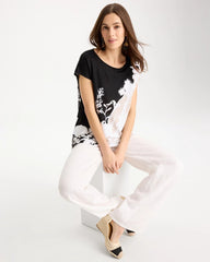 Chico's Linen Floral Seamed Tunic