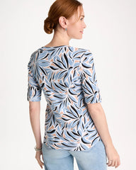 Chico's Printed Pima Elbow-Sleeve Tee