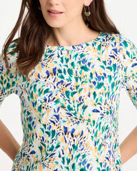Chico's Leafy Swamp Pima Elbow Sleeve Tee