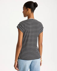 Chico's Striped Tie-Front Tee