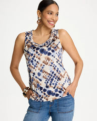 Chico's Printed Jersey Satin Tank Top