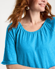 Chico's Linen Fringed Tee