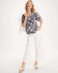 Chico's Printed Bodre Tee