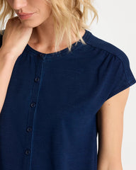 Chico's Refined Denim Button Tee
