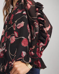 Chico's Georgette Celtic Blooms Blouse