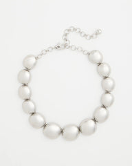 Chico's Silver Pebble Collar Necklace