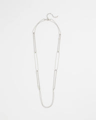 Chico's Long Silver Ball Chain Single Strand