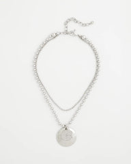 Chico's Short Silver Ball Chain Pendant