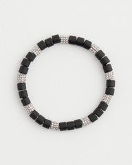 Chico's Black Barrel Bead Stretch Bracelet