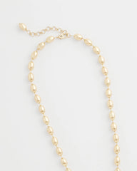 Chico's Gold Bead Long Single Strand Necklace
