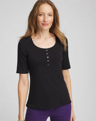 Chico's Pima Cotton Henley Tee