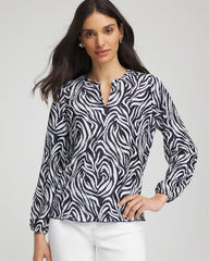 Chico's Zebra Waves Crinkle Top