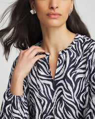 Chico's Zebra Waves Crinkle Top