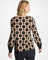 Chico's Ponte Poplin Polka-Dot Top
