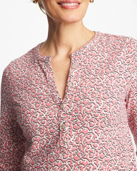 Chico's Cotton-Slub Splitneck Henley Tee