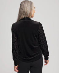 Chico's Art Deco Velvet Burnout Top