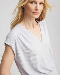 Chico's Foiled Knit Banded Bottom Top