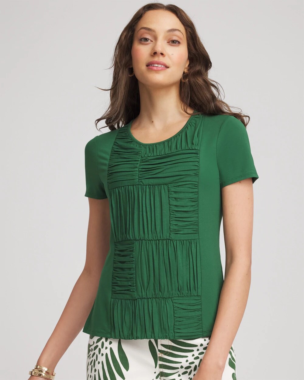 Chico's Jersey Knit Ruched Front Tee
