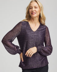 Chico's Foiled Bodre Top