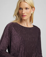Chico's Crinkle Velvet Banded-Bottom Top