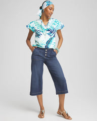 Chico's Notch Neck Cap Sleeve Tee