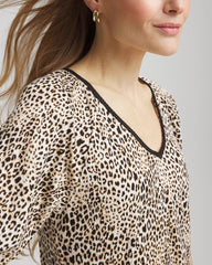 Chico's Leopard Braided Linen Top