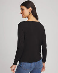 Chico's Embellished Cowlneck Dolman Tee