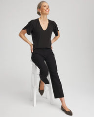 Chico's Petal-Sleeve Voop Neck Tee