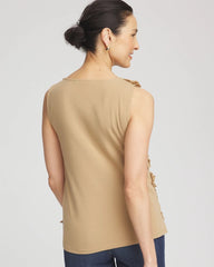 Chico's Sleeveless Ruffle-Appliqué Tank Top