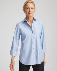 Chico's No Iron™ Striped Jacquard Sateen Shirt