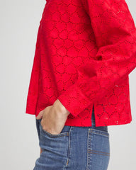 Chico's Heart Eyelet Button Down Shirt