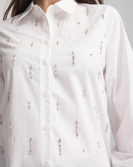 Chico's Jeweled Poplin Shirt