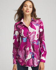 Chico's No Iron™ Floral-Paint-Print Shirt