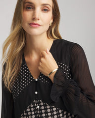 Chico's Georgette Polka Dot Blouse